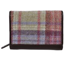 Ladies Compact Tri-Fold Leather Purse Wallet by Mala  Abertweed Collection Wool