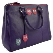 *Seconds* Ladies Leather Large Work Bag by MALA Kyoto Collection Owls 