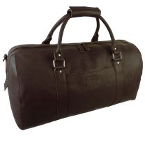 Mens Large Leather Holdall by Mala; Django Collection Travel Overnight (Brown)