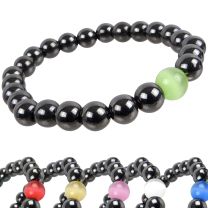 Hematite And Glass Bead Power Stone Bracelet