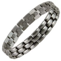 Stylish Magnetic Copper Alloy with Pewter Finish Bracelet Hi Strength NdFeB 20 Magnets Single Row Therapy