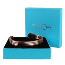 Slim Magnetic Therapy Bangle/Bracelet 6 Magnets Antique Copper Elegant Health Rare Earth NdFeB