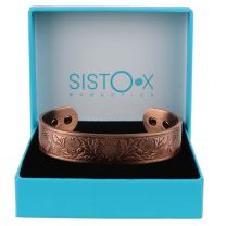 Chunky Copper Magnetic Bracelet/Bangle Thistle Design 6 Magnets Health Rare Earth NdFeB