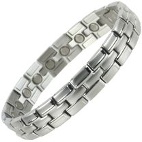 Mens Magnetic Stainless Steel Bracelet with Smart Chrome Finish Strong Magnets NdFeB Neodymium Health Therapy