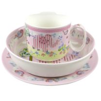 Babys First China Feeding Set by The Leonardo Collection Pink Childs Christening