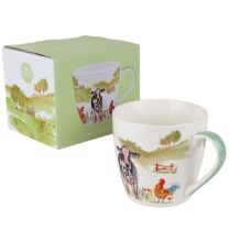 The Leonardo Collection China Breakfast Mug Farmyard Scene Gift Box 