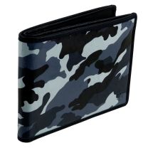 Redbrick Leather Mens Bifold Wallet Grey Camouflage RFID Protected
