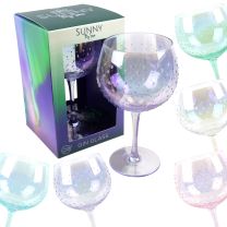 Sunny By Sue Coloured Iridescent Lustre 600ml Gin Glass/Goblet 