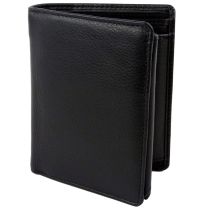 Mens Black Leather Wallet Origin Collection by Mala Leather Gift Boxed Coin Section RFID Protection