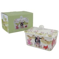 The Leonardo Collection China Farm Animals Butter Dish Gift Boxed