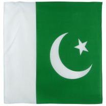 Packistan Flag Bandana Bandanna Scarf White Crescent And Star on Green Background 