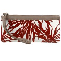 Ladies Quality Leather Wrist Purse Pouch Red Taupe By Golunski Graffiti Collection