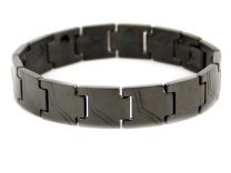 Mens Copper with Jet Black Finish Titanium Magnetic Bracelet Health 28 Magnets Therapy