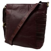 Rowallan Ladies Brown Medium Leather Cross Body Bag with Zip Cosure