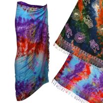 Mens Ladies Beach Cover Up Colourful Sarong Daoist Goa Psy