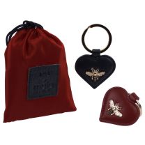 Mala Leather Ladies Mason Bee Heart Keyring Bag Charm