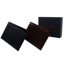 Mens Quality Leather Bi-Fold Wallet Gift Boxed by Redbrick