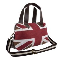 Ladies LYDC London Union Jack Handbag/Shoulder Bag in Velour 