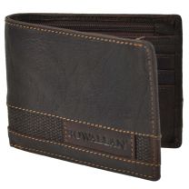 Mens Bi-Fold Buffalo Leather Wallet by Rowallan Panama Gift Box Rugged Stylish