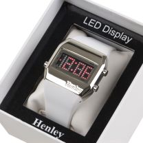 Henleys Mens Square Face Digital Watch Led Display Gift Boxed