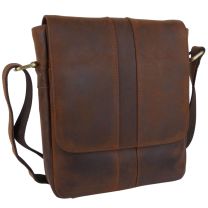 Prime Hide Mens Distressed Leather Flap Over Cross Body Bag Galaxy Collection