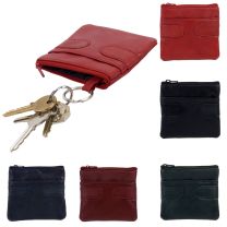 Oakridge Leather Unisex Coin Purse with Key Ring