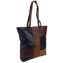 Rowallan of Scotland  Ladies Leather Top Zip Tote Bag - Brown