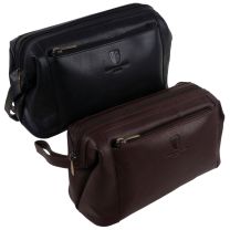 Mens Stylish Classic Top Quality Leather Wash Bag by Underwood & Tanner Of London