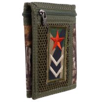 Camo Mens Boys Tri-Fold Canvas Sports Wallet Cards Red Star
