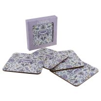 Set of 4 Coasters William Morris Lodden Design Gift Boxed