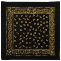 XL Paisley Two Tone Cotton Paisley Bandana Liquorice Collection-Gold