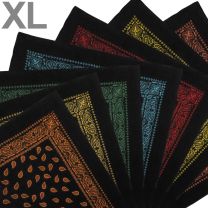 XL Paisley Two Tone Cotton Paisley Bandana Liquorice Collection