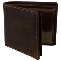 Quality Khaki Canvas and Leather Stylish RFID Protected Wallet by Cactus