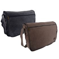 Metro Washed Canvas Cotton Large Messenger Bag Work / Travel