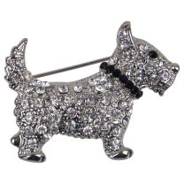 Crystal Sparkly Westie Brooch Scottish Terrier