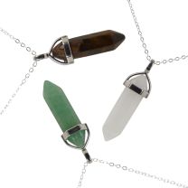 Pickled Moon Unisex Natural Gemstone Pendant Necklace 