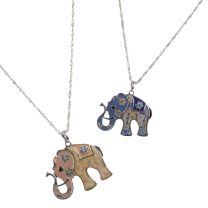 Womens Long Elephant Necklace with a Delicate Twist-Chain 