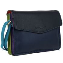 Rowallan of Scotland Ladies Leather Mini Rainbow Flap Over Cross Body Bag