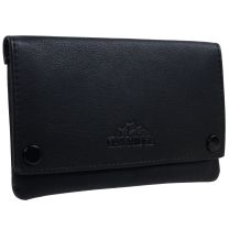 Oakridge Leather Black Lined Tobacco Pouch Stud Fastener