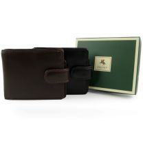 Mens Top Quality Leather Tabbed Bi-Fold Wallet by Visconti Gift Boxed
