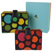 Ladies Leather Polka Dot Design Purse Wallet by Visconti Gift Boxed Spots