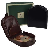 Mens Classic Leather Tabbed Coin Tray by Visconti; Monza Collection Gift Boxed