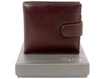Mens Quality Leather Tabbed Wallet by Mala; Verve Gift Boxed (Brown)
