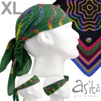 Asita Hand Tie Dye XL Bandana Festivals Head Scarf 100% Cotton Goa Psy