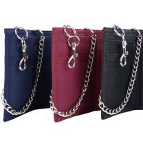 Mens Plain Canvas Sports Wallet Chain Slim Pocket Size