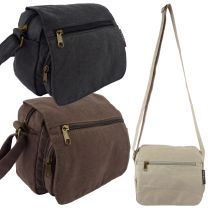 Men Ladies Small Metro Canvas Utility Bag 3 Colours Travel Holiday Festival