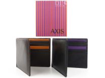 Mala Leather Mens Wallet Axis Collection Black & Purple