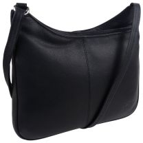 Ladies Soft Black Leather Cross Body Handbag by GiGi Marc Chantel Collection
