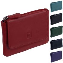 PrimeHide Unisex Leather Coin Purse with Key Ring