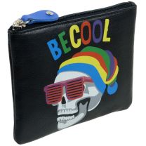 Colourful Leather Coin Purse Key Fob By Mala Pinky Range Skulls Teens Boys Mens Be Cool